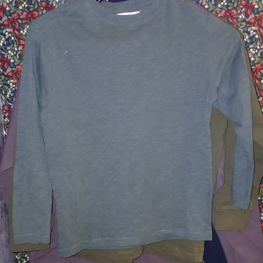 Zara Kids Long Sleeve Tee in Forest Green
